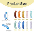 100 pcs Acrylic Tube Beads for Bracelets Curved Chunky Bamboo Tube Beads Two Tone Bangle Acrylic Bead for Jewelry Making Earring Crafts - color: Mixed Color-4