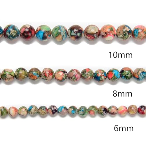 122Pcs(2 Strand/Set) 6mm Green Red Imperial Jasper Smooth Round Beads Natural Stone Beads AAA Grade Premium Round Gemstone Genuine Real Stone Loose for DIY Bracelet Jewelry String Making - color: Green Red Imperial Jasper, size: 6mm