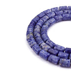 BEADIA Natural Blue Sodalite Cylinder Stone Loose Semi Gemstone Beads for Jewelry Making 10mmx14mm 38cm - color: Blue Sodalite, size: 10mm x 14mm
