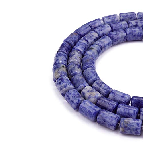 BEADIA Natural Blue Sodalite Cylinder Stone Loose Semi Gemstone Beads for Jewelry Making 10mmx14mm 38cm - color: Blue Sodalite, size: 10mm x 14mm