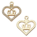 Pack of 20 Rhinestone Charms Gold Plated Pendants Pave Crystal Accessories for Necklace Bracelet Jewelry Making DIY Crafting - color: (Crown)VID60401