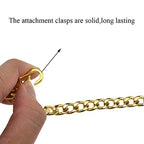 HAHIYO Purse Chain Strap 7.9 inches Yellow Gold for Shoulder Cross Body Sling Purse Handbag Clutch Replacement Comfortable Flat 0.4" Wide Enough 2.4mm Extra Thick Metal 1 Pack - size: Yellow Gold 7.9 inches