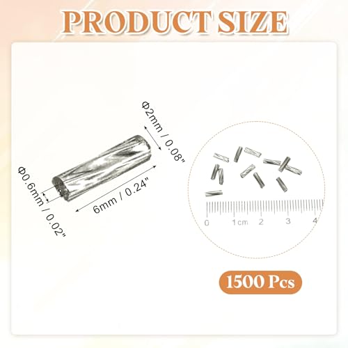 uxcell 1500Pcs Glass Bugle Seed Beads, 6x2mm Mini Long Tube Seed Beads Tube Loose Glass Seed Spacer Bead for DIY Earring Bracelets Necklace Jewelry Making Embroidery, Iron Grey - color: Iron Grey
