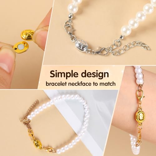 Magnetic Necklace Clasps and Closures-Magnetic Necklace Clasp Set, Double Locking Design, Gold and Silver (4pcs Gold Silver) - color: 4pcs gold silver