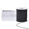Elastic Cord for Bracelets, 2 Rolls 1 mm 330 Feet Sturdy Bracelet String, Stretchy Elastic String for Jewelry Making, Necklaces, Beading - size: Black+White