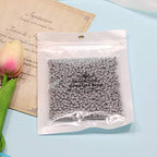 Bala&Fillic Grey Color 4mm Seed Beads About 1200pcs/100Grams in Bag, 6/0 Glass Craft Beads for Making Bracelet and Necklace (Grey) - color: Grey -4mm
