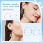 Hoop Earring Findings Stainless Steel Earrings Beading Round Earrings Open Beading Hoop for Jewelry Making DIY Crafts Art Creation (siliver (25/30/35/40mm) - color: siliver (25/30/35/40mm）