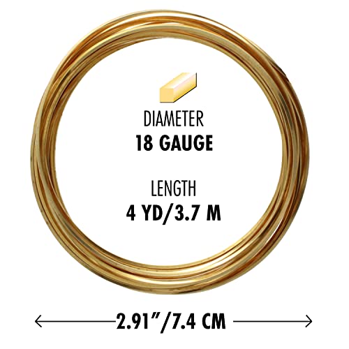 The Beadsmith Square Craft Wire - Medium Temper Beading Wire, Gold Color, 18 Gauge, 4 Yards - color: Gold, size: 18 Gauge, 4 Yard Coil