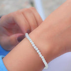 Faceted Bracelet for Women, Certified 925 Sterling Silver with 18K Gold Vermeil Healing Crystal Bracelets for Women - Crystals and Healing Stone Bracelet Women Jewelry for Gift - color: Clear Quartz