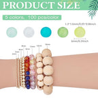 PH PandaHall 500pcs 6mm Frosted Glass Beads, St Patrick's Day Green Bead 5 Colors Transparent Crystal Beads for Summer Beading Necklace Bracelet Jewelry Making DIY Crafts - color: Green