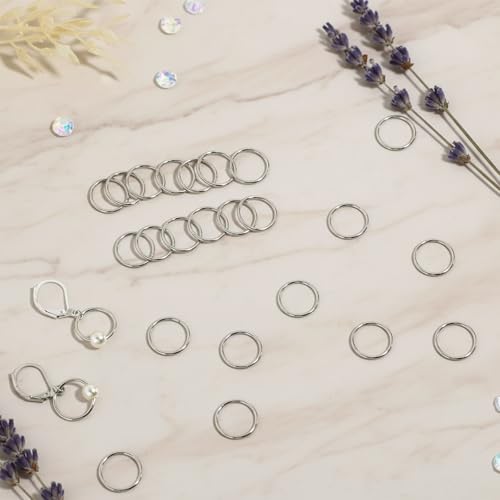 100 PCS Mini Open Jump Rings, Stainless Steel Open Jump Ring 10mm Thickness Round Connectors Small Key Rings O Ring Connectors for Jewelry for Jewelry Making Necklaces Bracelet Earring (Silver)