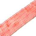 2x4mm 150pcs Natural Watermelon Cherry Quartz Rondelle Stone Beads Semi-Precious Disk Loose Gemstones Bead for DIY Jewelry Making - color: Cherry Quartz
