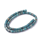 Craftdady 234pcs Heishi Coin Natural African Pyrite Gemstone Beads Flat Round Disc Energy Healing Crystal Stone Loose Beads 6mm for Jewelry Bracelet Necklace Earring, Dark Cyan - color: African Pyrite, Dark Cyan, size: 6mm