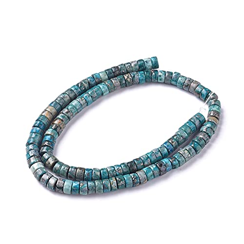 Craftdady 234pcs Heishi Coin Natural African Pyrite Gemstone Beads Flat Round Disc Energy Healing Crystal Stone Loose Beads 6mm for Jewelry Bracelet Necklace Earring, Dark Cyan - color: African Pyrite, Dark Cyan, size: 6mm