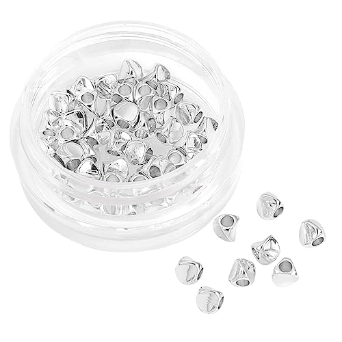 BEADIA Silver Plated Twisted Spacer Beads 3x3mm 50pcs for Jewelry Making Findings Non Tarnish - color: Silver, size: 3x3mm Twisted