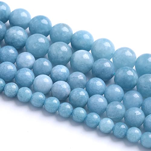 10MM 38PCS Blue Aquamarine Jade Loose Beads for Jewelry Making DIY Bracelet - color: Aquamarine Jade, size: 10mm