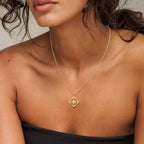 Tasiso Gold Pendant Necklace for Women 14K Gold Plated Coin CZ Pendant Necklace Adjustable Chain Disc Round Dainty Charm Necklace Trendy Jewelry Gift - style: CZ