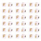 FASHEWELRY 500Pcs White Golden Letter Beads 4.5mm Square Alphabet Beads Acrylic Cube Letter F Beads for Friendship Bracelet Necklace Keychains Jewelry Making - color: Letter F