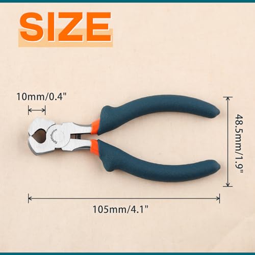SPEEDWOX Mini End Nipper Pliers 4-Inch End Cutting Pliers Small Jewelry Making Pliers Convex Shoulder Thin Precision Wire Cutters for Cutting Jewelry Wire Nails Pulling Beading Hobby Work Craft - style: Wire Cutters