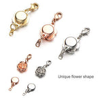Zpsolution 12 Pieces Locking Magnetic Clasps Rose Jewelry Magnetic Clasp Necklace Lobster Clasp Closures for Jewelry Necklace Bracelet - color: 12 Glod