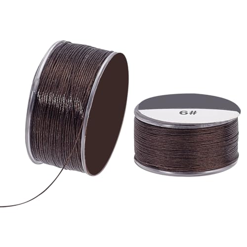 PH PandaHall 100 Yards Nylon Seed Bead String 0.1mm - Beading Jewelry Thread for Leather Stitching and Bracelet Making - color: Coconut Brown