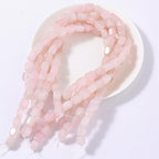 Natural Large Rose Quartz Cube Stone Beads 8x11mm 38cm/str Loose Semi Gemstone Stone Square Beads for Making Bracelets Necklace - color: Rose Quartz