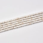 170pcs 4x2mm Natural White Turquoise Disk Rondelle Spacer Stone Semi Precious Gemstone Loose Beads for Jewelry Making 15 Inch - color: White Turquoise