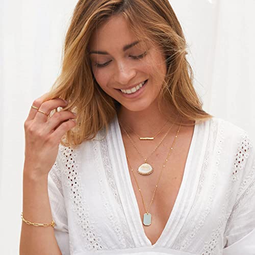 Natural Seashell Shell Scallop Pendant Choker Necklace Adjustable 18K Gold Plated Cable Chain Handmade Jewelry for Women Girls - style: Scallop