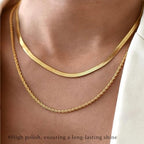 3PCS Gold Necklaces for Women,Chunky Statement Gold Plated Necklace Stack Layered Sterling Silver Herringbone Chains for Women Dainty Trendy Silver Chains Stacked Jewelry Gifts - color: gold chunky necklace set