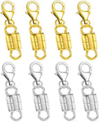 Dailyacc 925 Silver Lobster Magnetic Necklace Clasps and Closures Safety Sterling Silver with 14K Gold Jewelry Converters for Bracelets Chain Extender - color: 8PCS 4Gold 4Silver