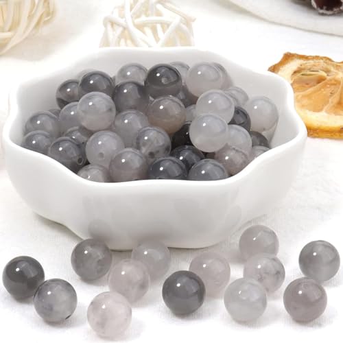 6mm Genuine Cloudy Quartz Crystal Bead Gemstone Round Semi Precious Loose Beads for Jewelry Making 15" - color: Cloudy Quartz Crystal, size: 6mm