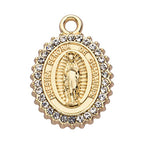 Pack of 20 Rhinestone Charms Gold Plated Pendants Pave Crystal Accessories for Necklace Bracelet Jewelry Making DIY Crafting - color: (Virgin Guadalupe)VID63701