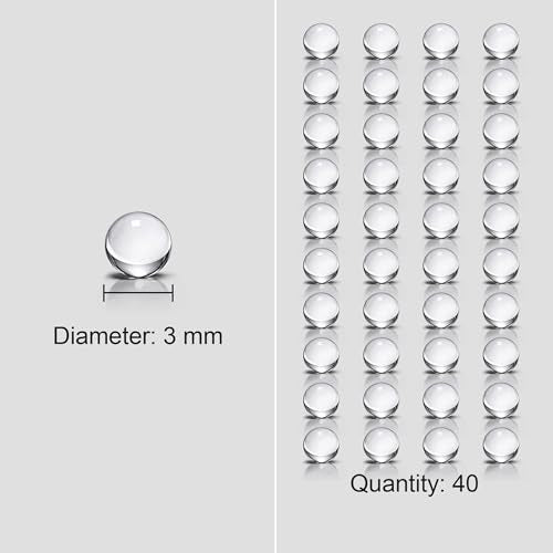 Victory Glassworks™ Clear Quartz Balls, Round Spacer Beads, Optical Grade Fused Silica Glass for Jewelry Making, Crafts, Boiling Stones (3mm Pack of 40) - size: 3mm Pack of 40