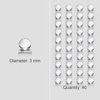 Victory Glassworks™ Clear Quartz Balls, Round Spacer Beads, Optical Grade Fused Silica Glass for Jewelry Making, Crafts, Boiling Stones (3mm Pack of 40) - size: 3mm Pack of 40