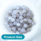 Jabrand 145pcs Glass Beads, 8mm Glass Beads for Barcelet and Jewelry Making DIY Crafts (Gray) - color: Gray