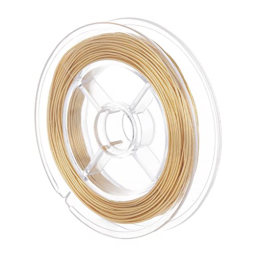 BENECREAT 39ft 20 Gauge Real 14K Gold Plated Copper Wire, Golden Copper Beading Wire for Bracelet Necklace Charm Beading Jewelry Making Findings - size: 20 Gauge