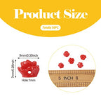 Beadthoven 50pcs Resin Red Rose Flower Beads Halloween Tiny Floral Flat Base Rose Beads Cute Small Plastic Love Flower Spacers for DIY Bracelet Ring Necklace Jewelry Making 9x7mm Hole: 1mm - color: 0Red#9x7mm-50pcs