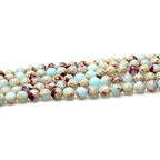 Natural Stone 6 Colors Sea Sediment Imperial Jasper Round Loose Beads for Jewelry Making (6mm, Water Blue)