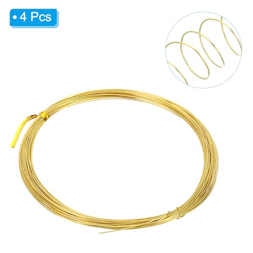 PATIKIL Half Hard Brass Wire, 4Pcs 24Gauge/0.5mm Diameter 10m/32.8ft Pure Craft Wire for Jewelry Making Beading Garden Plants - size: 24Gauge/0.5mm