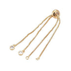 DanLingJewelry 5pcs Adjustable Slider Metal Bracelet Slider Extender Chains with Rhinestone Charms for Jewelry Making DIY 8 Inches(223mm) G - color: StyleⅩ-5 pcs-Golden