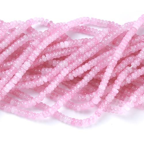 150PCS 2x4mm Natural Lavender Amethyst Stone Rondelle Beads Abacus Disk Stone Beads Round Loose Spacer Gemstone for DIY Bracelet Necklace Jewelry Making - color: Lavender amethyst Stone, size: 2x4mm Abacus Disk