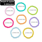 Colorful Stackable Resin Beaded Bracelets Set for Women Dainty Neon Clear Acrylic Beads Stretchable Bracelet Pack Trendy Transparent Round Balls Jewelry - color: Colorful1