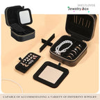 Small Jewelry Box, Easy Carried Travel Jewelry Organizer PU Leather Mini Holder Box Storage Case Portable, Necklace, Earring, Rings, Bracelets, Black - color: Black