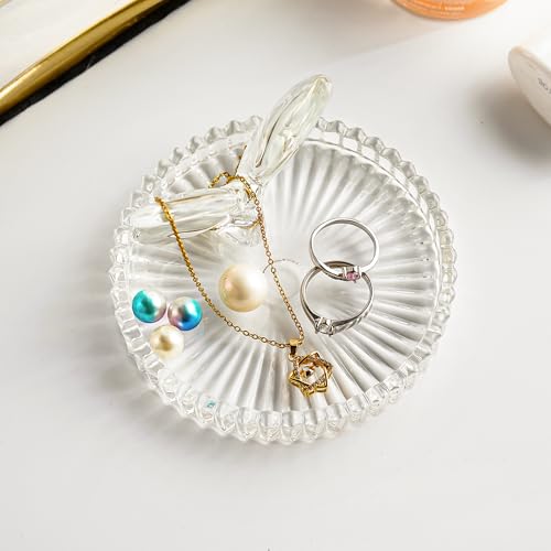 H&D HYALINE & DORA 4 Inch Butterfly Ring Holder Dish Butterfly Gifts for Women Glass Rings Tray Wedding Ring Holder Engagement Gifts - color: Butterfly