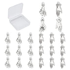 SUNNYCLUE 1 Box 40Pcs 2 Styles Antique Silver Hand Pendant Mini Alloy OK Gesture Vintage Charms Bulk Tibetan Style Fingers Lucky Pendants for Jewelry Making Charms Bracelets Findings
