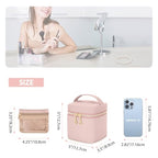 Teamoy Mini Jewelry Organizer with 6 Small Jewelry Bags, Travel Jewelry Storage Box for Necklaces, Rings, Earrings, Bracelets, Quilted Pink - color: Pink