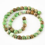 8mm Fruit Green Sea Sediment Imperial Jasper Round Gemstone Natural Stone Loose Beads for Jewelry Making Design Crafts 45 Pcs 15 Inch - color: Fruit Green, size: 8mm