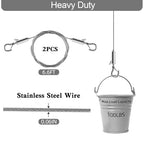 Adjustable Picture Hanging Wire, Upgrade Mirror Frame Hanging Kit, 6.6FT Heavy Duty Stainless Steel Wire Rope, Supports Up to 100lbs (Silver, 2PC-6.6FT) - size: 2PC-6.6FT