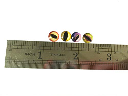 Julie Wang 8mm 100pcs Dragon Eyes Time Gem Cover Cameo Glass Cabochon Dome Jewelry Finding Pendant Crafts DIY Accessory about 0.31inches - size: 8MM-100PCS