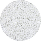 2200pcs Glass Seed Beads Bulk, 4mm 6/0 Pony Beads Bulk for Jewelry Making Mini Spacer Beads Loose Beads Craft Small Glass Seed Beads for DIY Bracelet Wrist (White) - color: White